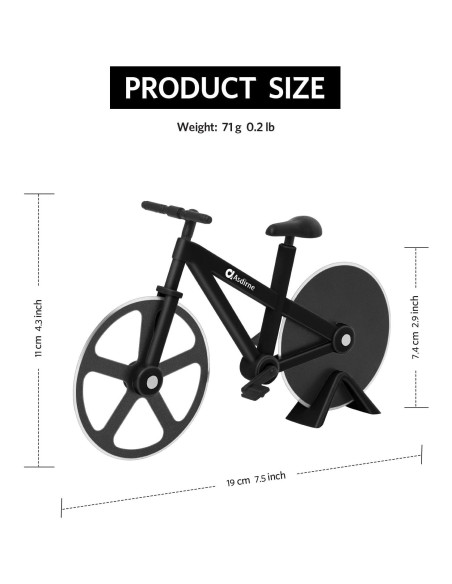 Cortador de Pizza Asdirne Bicicleta Acero Inoxidable 19 cm