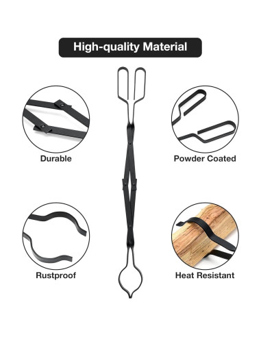 Tenazas para Fogata Stanbroil 66 cm Acero Negro