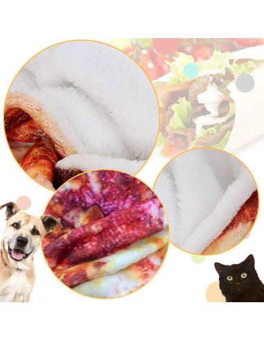 Manta de Franela Redonda Outivity 124 cm Diseño Pizza