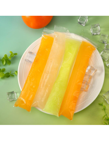 100 Bolsas de Helado Desechables FEBSNOW con Embudo 22x4.5cm