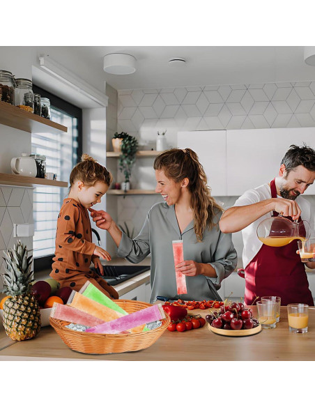 100 Bolsas de Helado Desechables FEBSNOW con Embudo 22x4.5cm