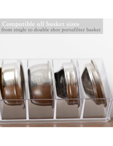 Organizador Acrílico para Cestas de Filtro de Cafetera Espresso 51/53/58mm
