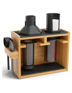 Organizador de Bambú HEXNUB para AeroPress con Alfombrillas Negras