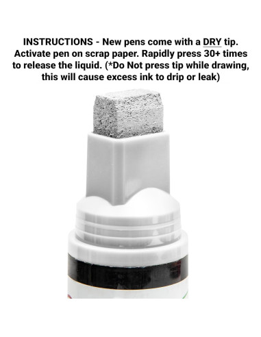 Marcador de Tiza Líquida para Ventanas Arcoíris 15mm Blanco