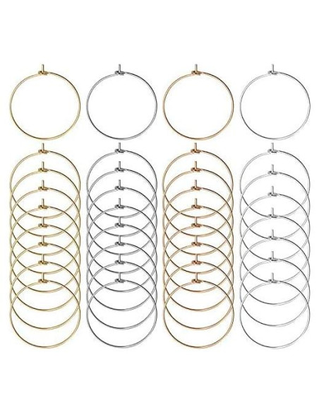 200 Anillos de Encanto 25mm Jdesun para Copas de Vino DIY