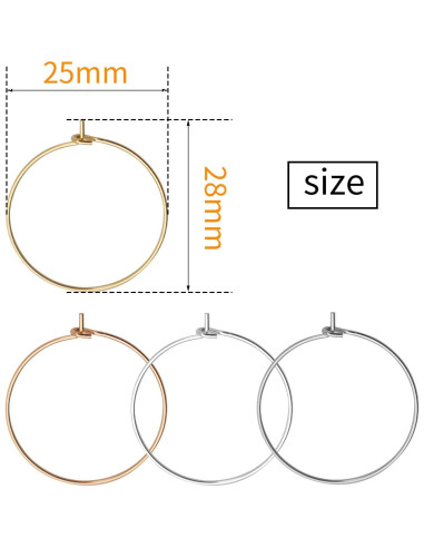 200 Anillos de Encanto 25mm Jdesun para Copas de Vino DIY