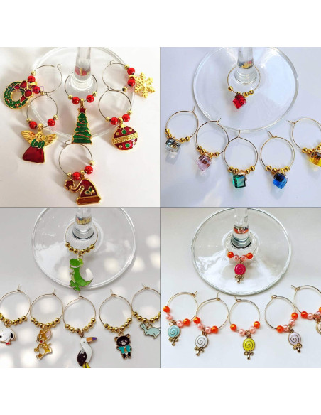 200 Anillos de Encanto 25mm Jdesun para Copas de Vino DIY