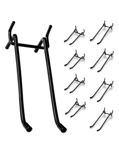 Ganchos de Doble Brazo Dualshine 20 Pcs 4/6 Pulgadas Negro