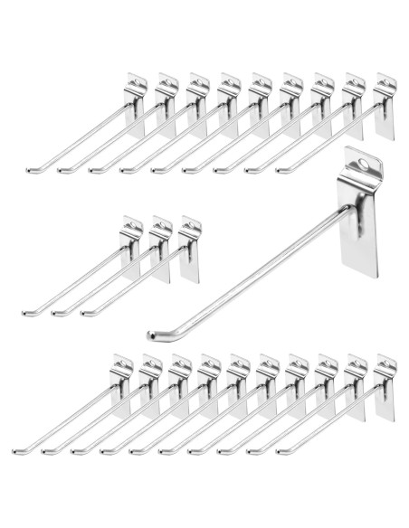 30 Ganchos Slatwall 15 cm Yauhar Acero Inoxidable Pesados