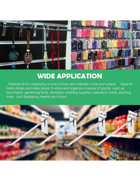 30 Ganchos Slatwall 15 cm Yauhar Acero Inoxidable Pesados