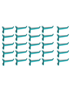 Ganchos de Plástico Teal para Tablero Perforado JSP - 25 Unidades