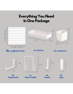 Kit de Tableros de Perforación Keepo Blanco 55.88x55.88 cm 2