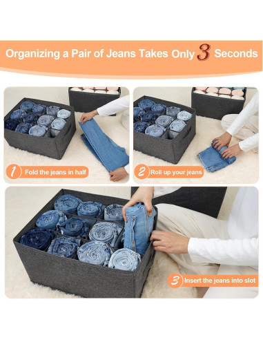 Organizador de Closet EASEVE 12 Celdas Gris para Ropa