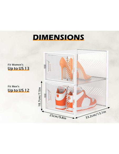 Organizador de Zapatos SIMPDIY 12 Piezas Apilables 34L Blanco Organizador de Zapatos SIMPDIY 12 Piezas Apilables 34L Blanco