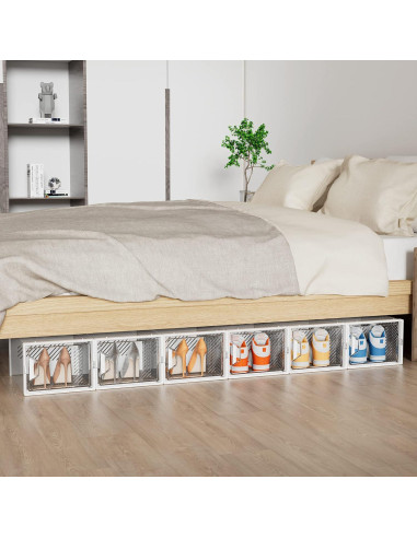 Organizador de Zapatos SIMPDIY 12 Piezas Apilables 34L Blanco