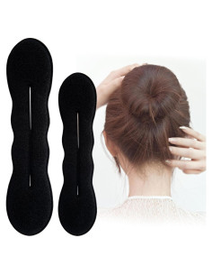 2 Esponjas Hacer Moño BEIQIYA - Accesorios Cabello Negro