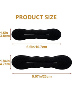 2 Esponjas Hacer Moño BEIQIYA - Accesorios Cabello Negro 2
