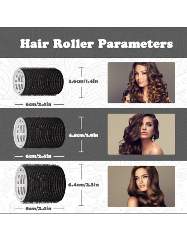 Juego de Rulos Autoadhesivos Sungenol 18 Piezas - 3 Tamaños