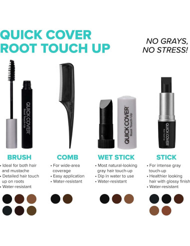 Peina Retoque Rápido KISS Tinte Temporal Negro 19cm