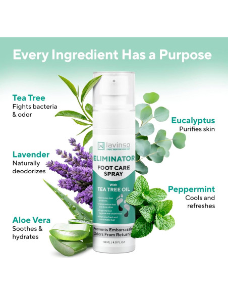Spray Desodorante para Pies Lavinso con Aceite de Árbol de Té - 113g