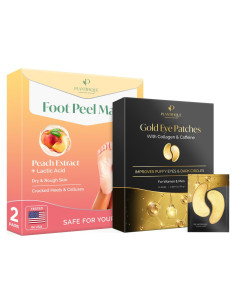 Mascarilla Exfoliante para Pies Plantifique + Parches Ojos 20 pares