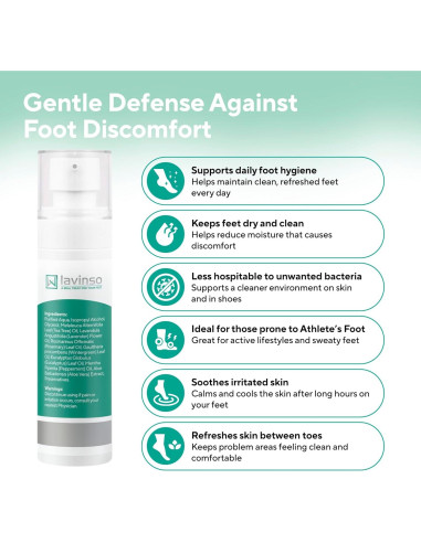 Spray Desodorante para Pies Lavinso con Aceite de Árbol de Té - 113g