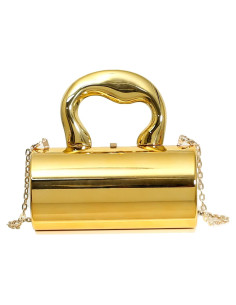 Bolso de Noche Dorado Acrílico BagHeiyy 17.8x9x27.9 cm