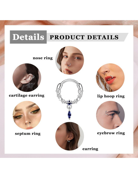 BESTEEL 20 Anillos de Septum Dorados 16G Acero Quirúrgico