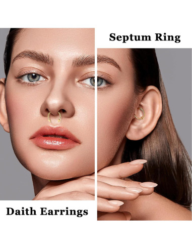 BESTEEL 20 Anillos de Septum Dorados 16G Acero Quirúrgico