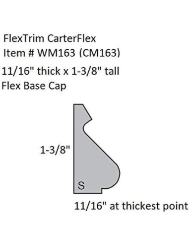 Moldura Flexible FLEXTRIM WM163 17.5mm x 35mm x 3.66m