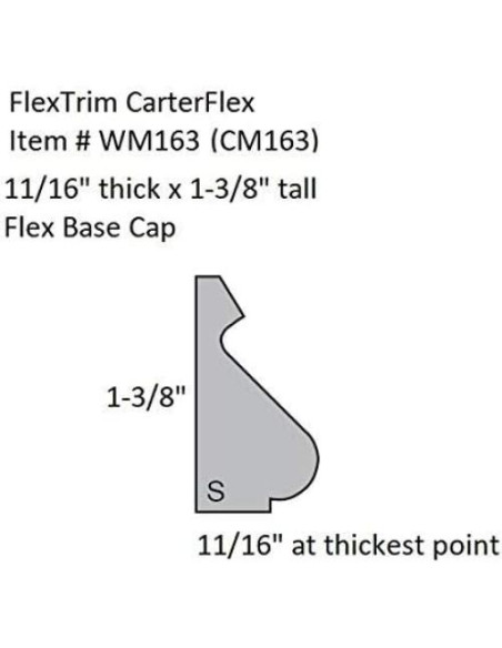 Moldura Flexible FLEXTRIM WM163 17.5mm x 35mm x 3.66m