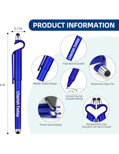 10 Bolígrafos Motivacionales Haiyunfei con Soporte para Teléfono