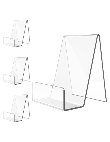 Paquete de 4 Soportes de Acrílico Suneerplay para Libros y Postales
