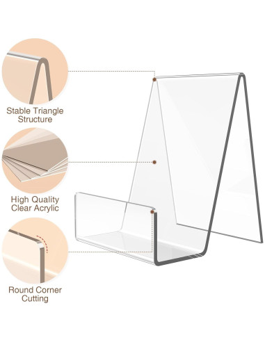 Paquete de 4 Soportes de Acrílico Suneerplay para Libros y Postales