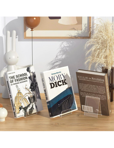 Paquete de 4 Soportes de Acrílico Suneerplay para Libros y Postales