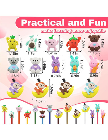 30 Gomas de Borrar Animales Inn Diary - Divertidas y 3D