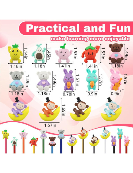 30 Gomas de Borrar Animales Inn Diary - Divertidas y 3D