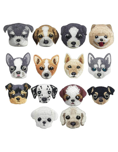 Woohome 14 Parches Bordados de Perro para Planchar 3.2-4.6cm