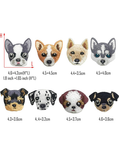 Woohome 14 Parches Bordados de Perro para Planchar 3.2-4.6cm