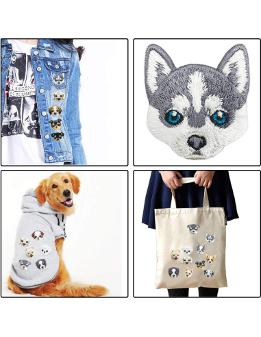 Woohome 14 Parches Bordados de Perro para Planchar 3.2-4.6cm