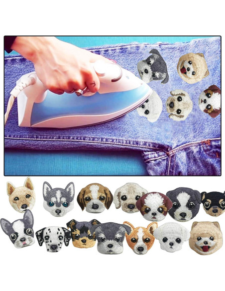 Woohome 14 Parches Bordados de Perro para Planchar 3.2-4.6cm