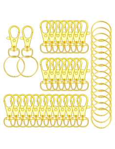 104 Ganchos Giratorios con Anillos para Llaves DSUWAZU Oro 32mm