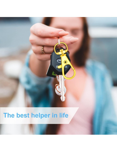 104 Ganchos Giratorios con Anillos para Llaves DSUWAZU Oro 32mm