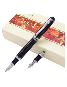 Pluma Fuente Duke D2 Negra con Punta Intercambiable Set Regalo