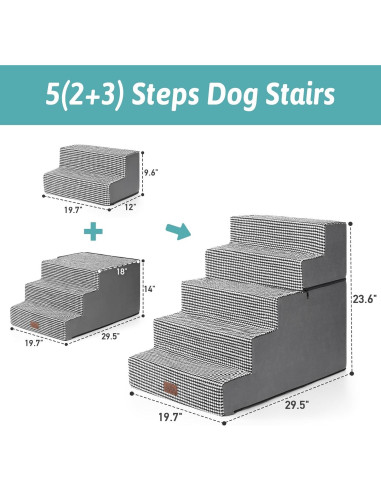 Escaleras para Perros COZY KISS 5 Niveles 75x50x60 cm Antideslizantes