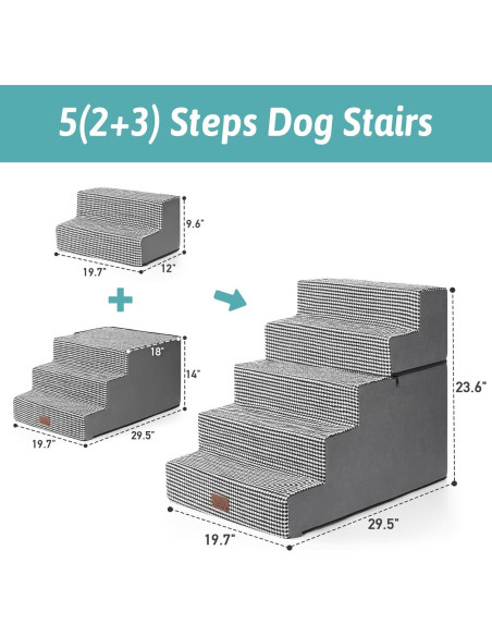 Escaleras para Perros COZY KISS 5 Niveles 75x50x60 cm Antideslizantes