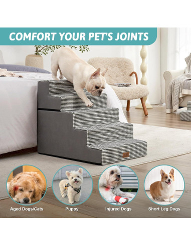 Escaleras para Perros COZY KISS 5 Niveles 75x50x60 cm Antideslizantes