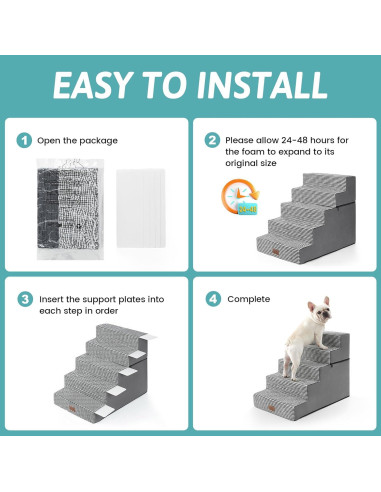 Escaleras para Perros COZY KISS 5 Niveles 75x50x60 cm Antideslizantes