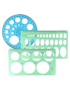 Plantillas Circulares para Dibujar PKRFCJ - Set de 3 Piezas