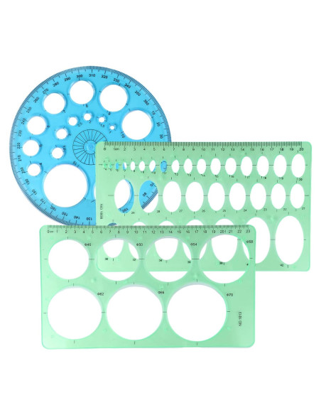 Plantillas Circulares para Dibujar PKRFCJ - Set de 3 Piezas Plantillas Circulares para Dibujar PKRFCJ - Set de 3 Piezas